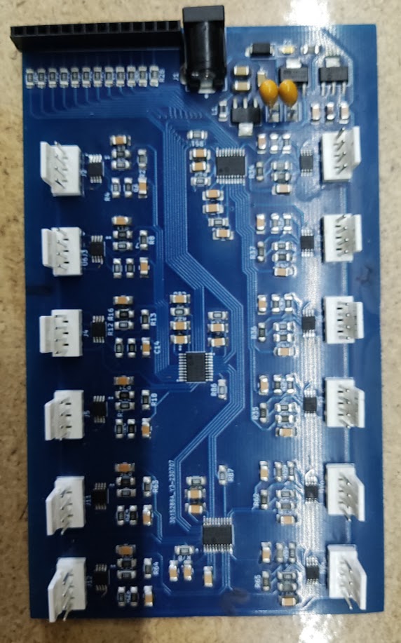 High-Speed Sensor Sampling System, custom PCB with three MCP3564 ADCs.