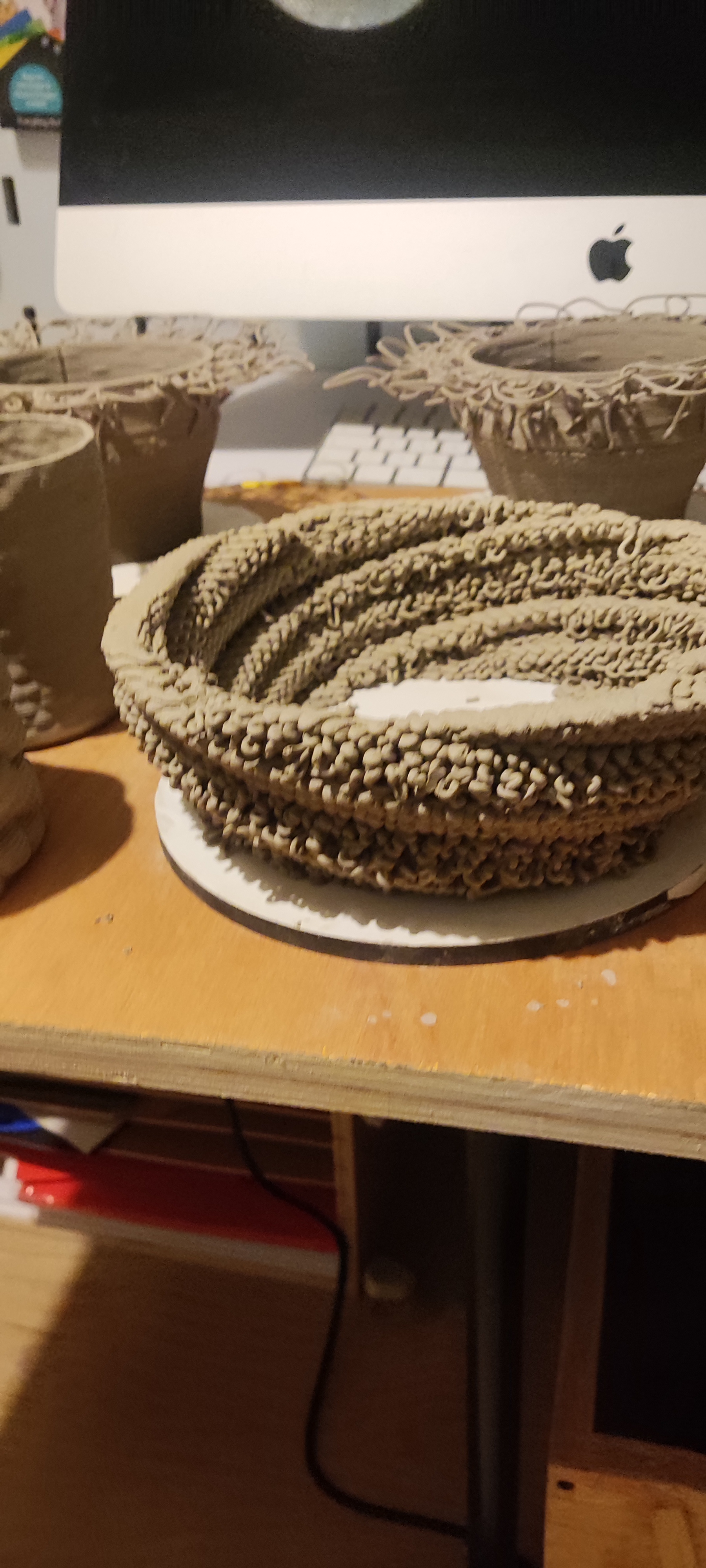 Scripted ceramic form, detail.