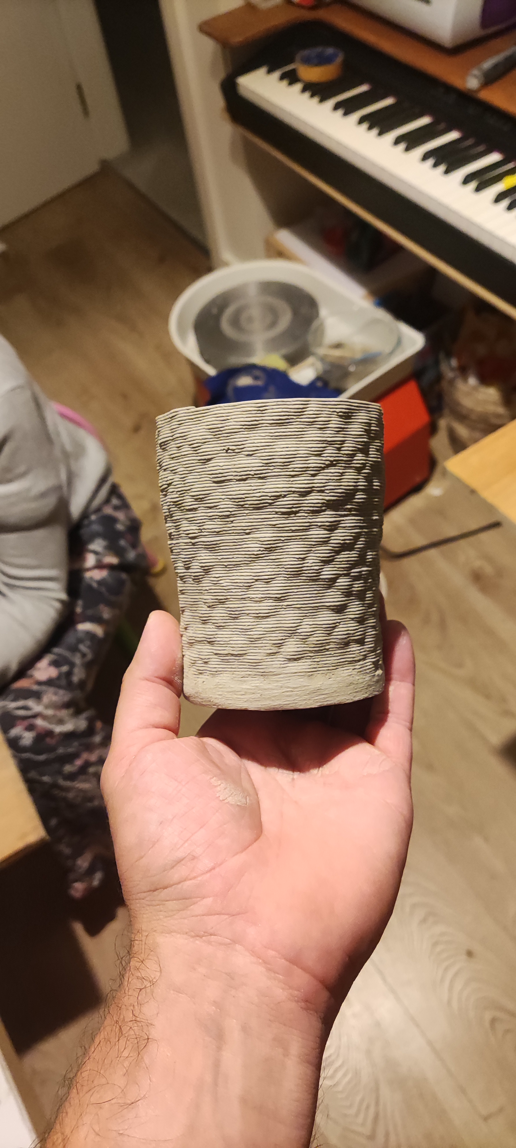 Scripted ceramic form, detail.