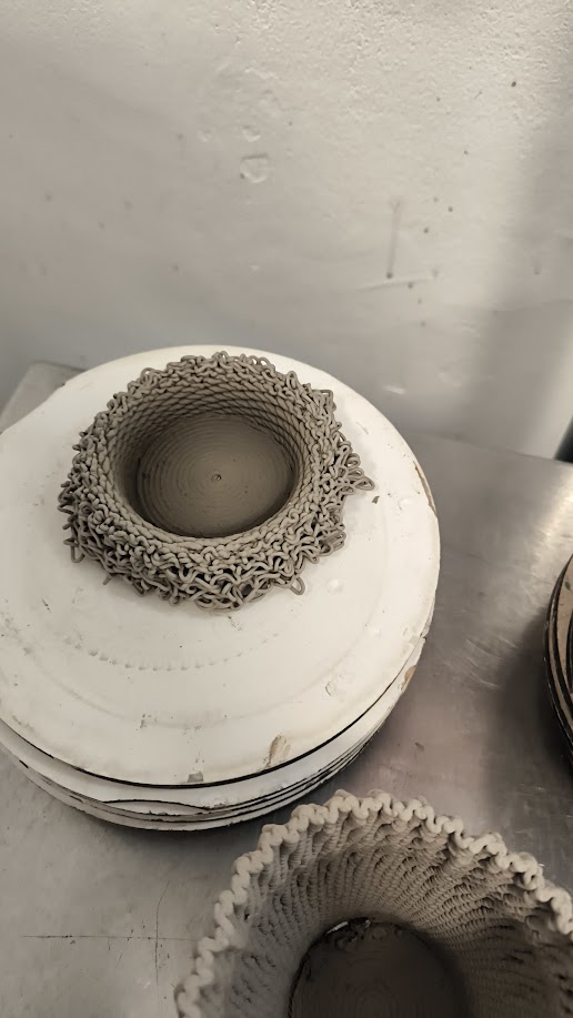 Scripted ceramic form, detail.